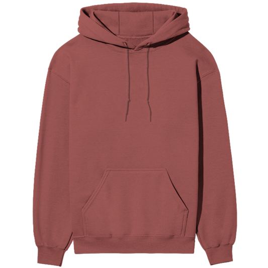 Coral hoodie on a white background