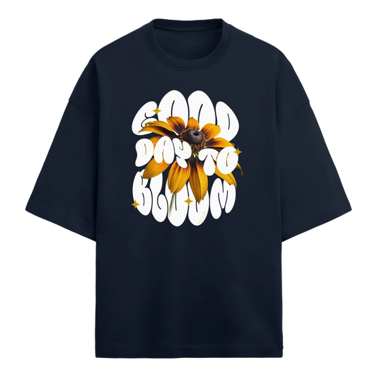 Navy Blue t-shirt with a sunflower design 
