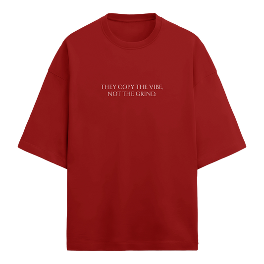 Red Terry Oversized t-shirt with Quote