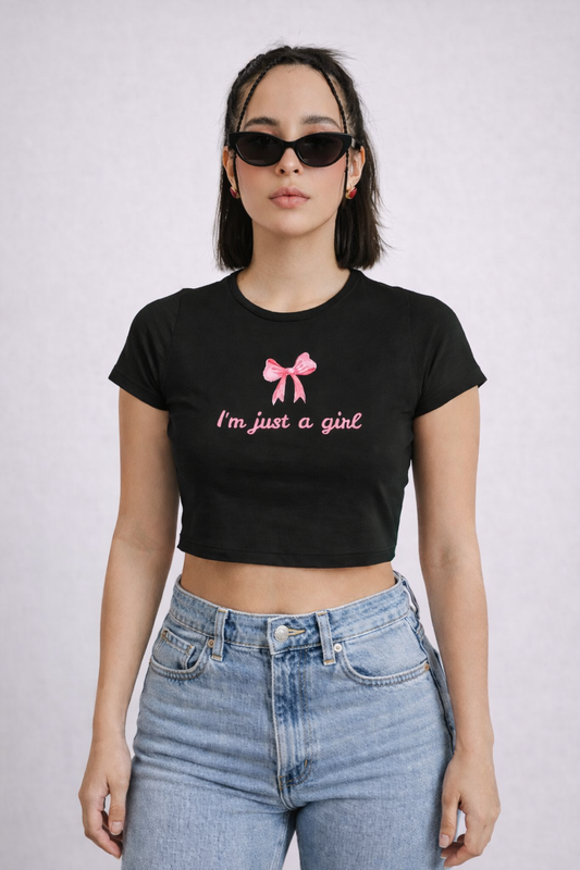 I'm Just a Girl Crop Top - Velzar